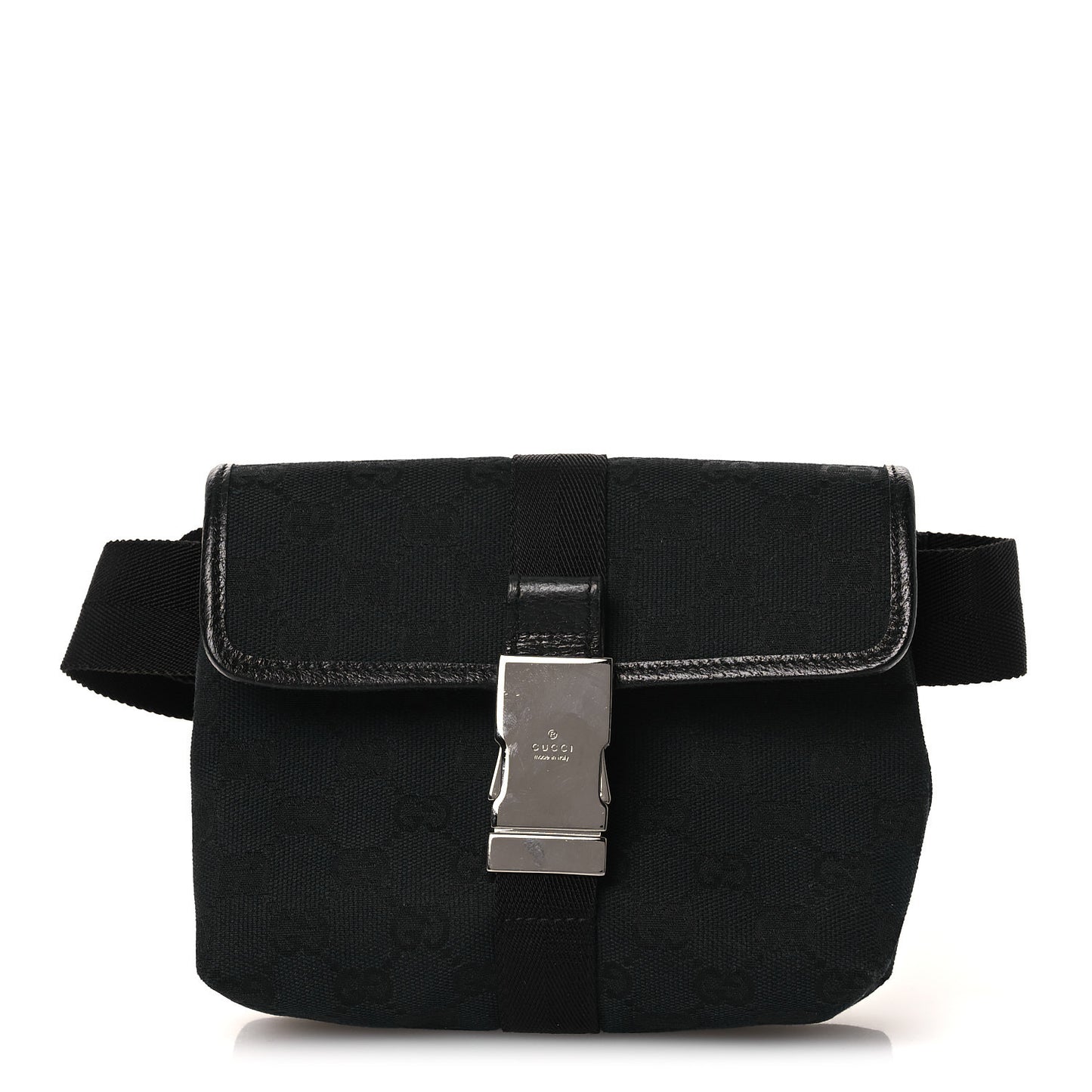 GG Monogram Web Buckle Belt Bag Black