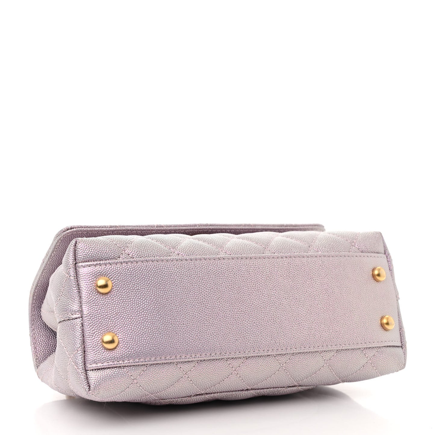 Metallic Caviar Quilted Mini Coco Handle Flap Light Pink