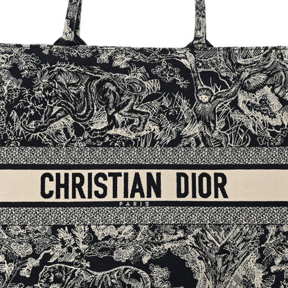 Christian Dior Canvas Embroidered Large Dioriviera Toile De Jouy Reverse Book Tote Blue 8 of 12