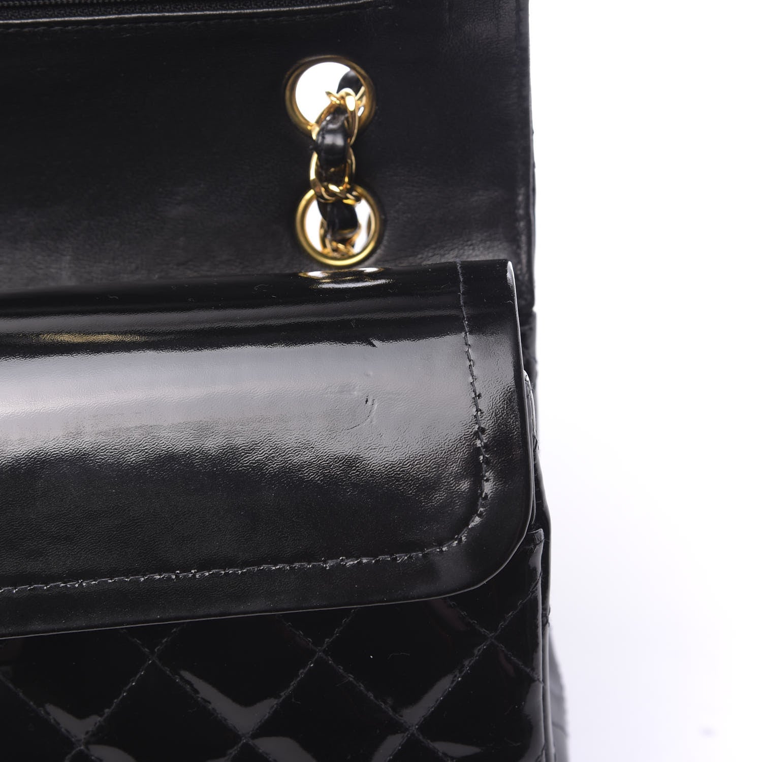 Chanel Patent Quilted Medium Double Flap Black 11 of 13