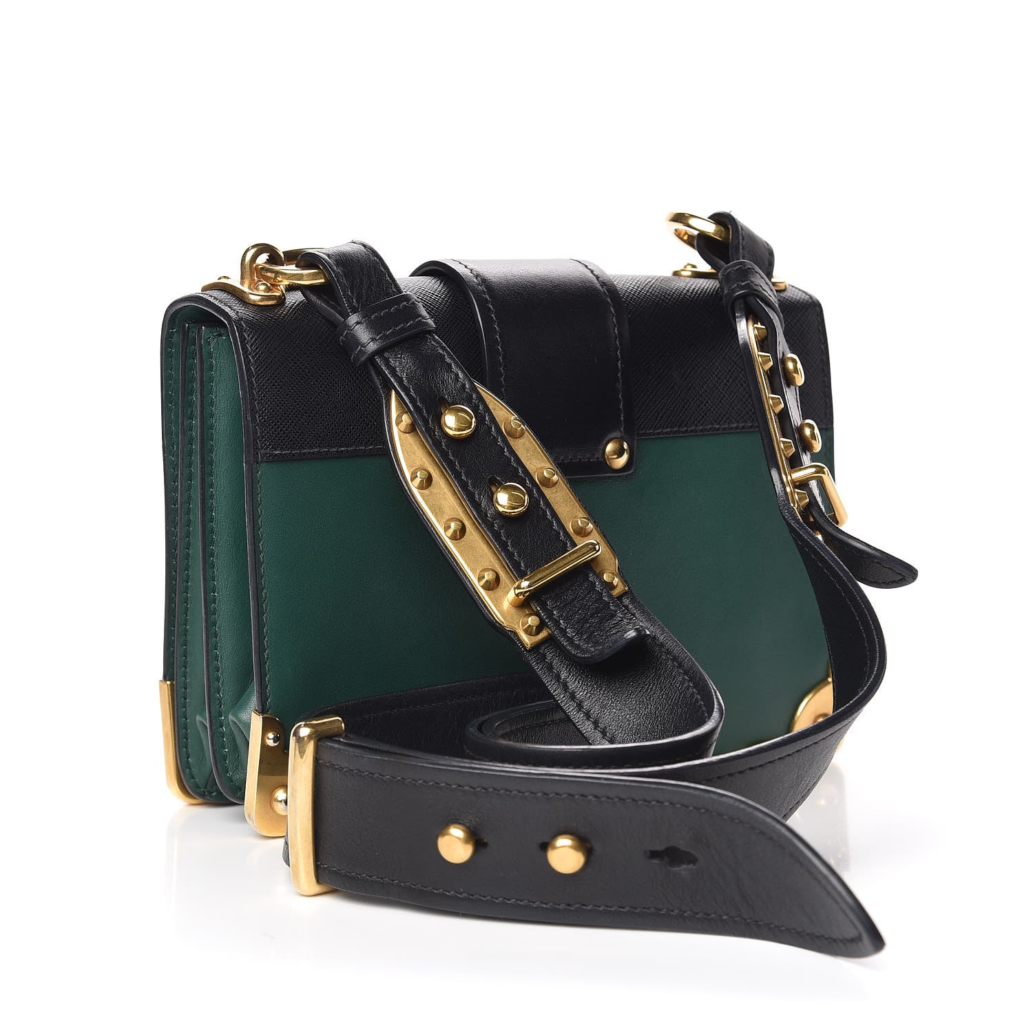 Prada City Calf Saffiano Cahier Bag Biliardo Black 3 of 8