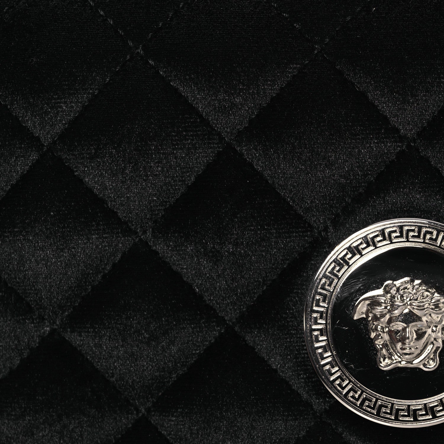 Versace Velvet Quilted Icon Crossbody Bag Black 8 of 13