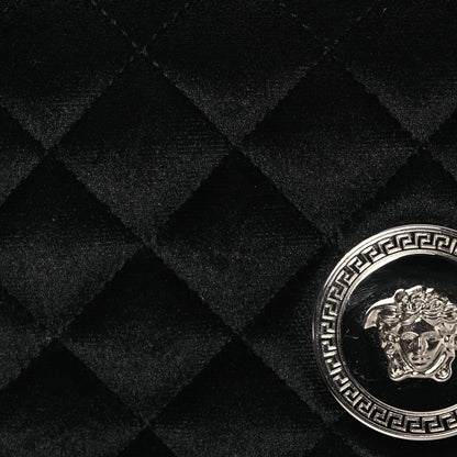 Versace Velvet Quilted Icon Crossbody Bag Black 8 of 13