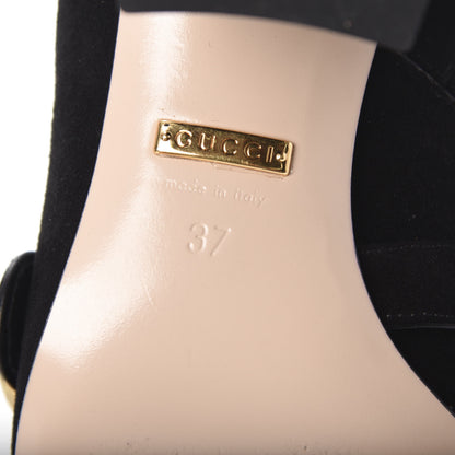 Gucci Kid Scamosciato GG Marmont Fringe 75mm Ankle Boots 37 Black 6 of 7