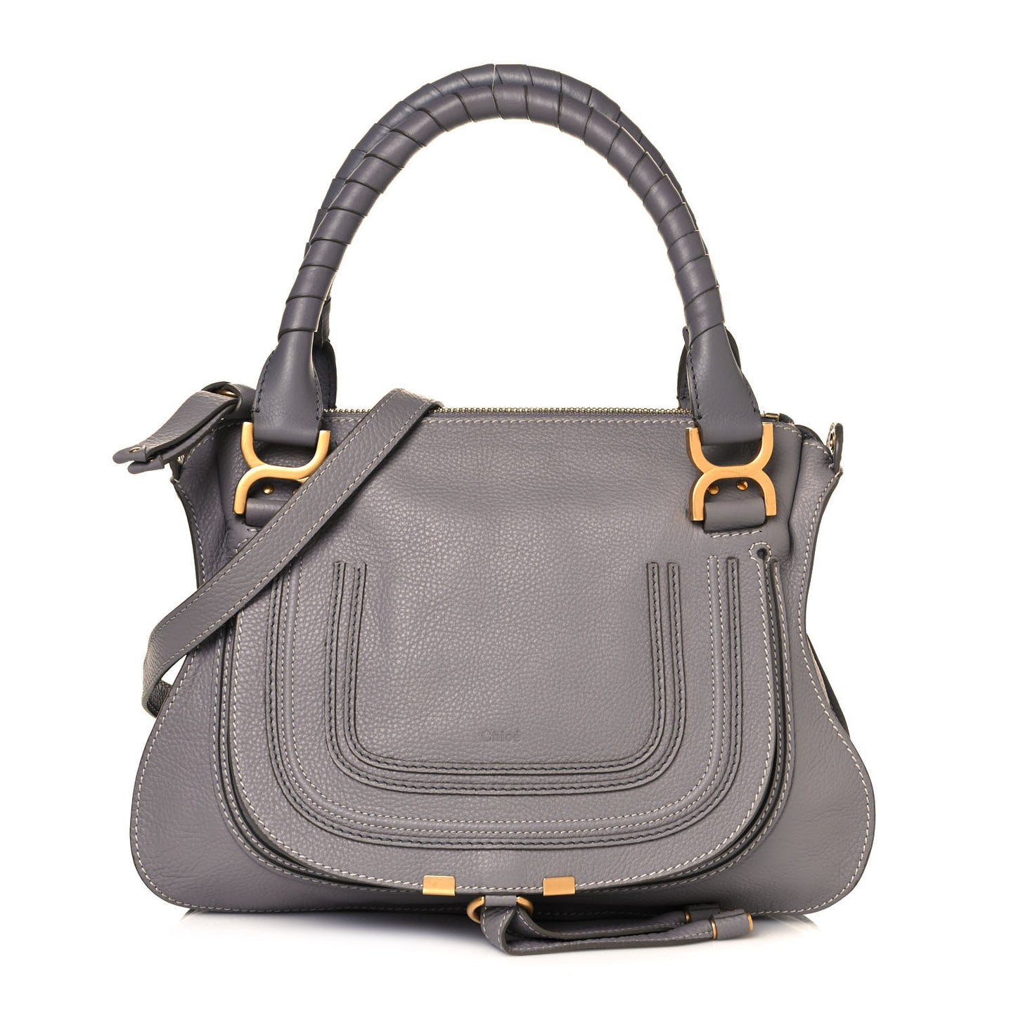 Calfskin Medium Marcie Satchel Cashmere Grey