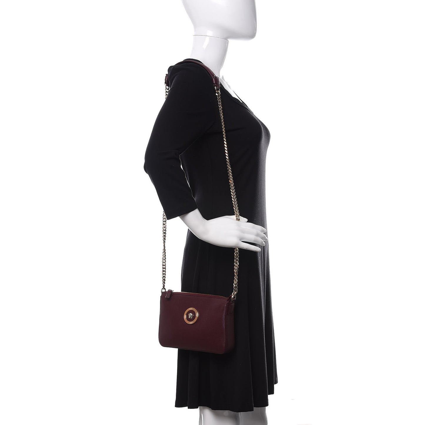 Saffiano Medusa Tribute Shoulder Bag Burgundy