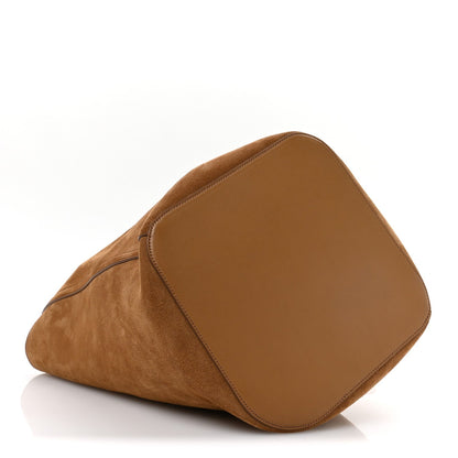 Loewe Suede Calfskin Medium Pebble Bucket Bag Tobacco 5 of 10