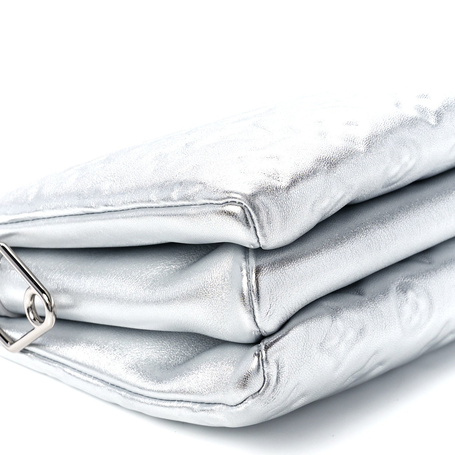 Louis Vuitton Metallic Lambskin Embossed Monogram Coussin PM Silver 10 of 11