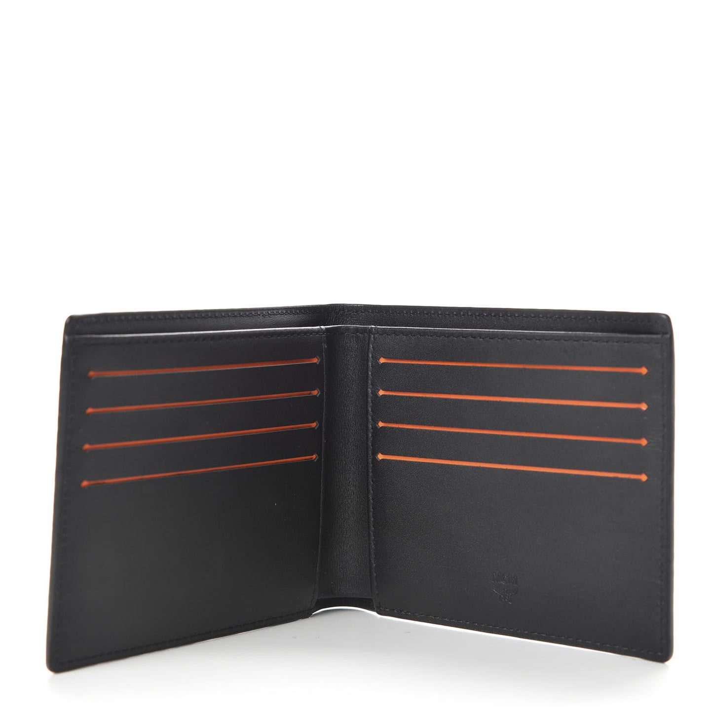 Grained Calfskin Logo Bi-Fold Wallet Black