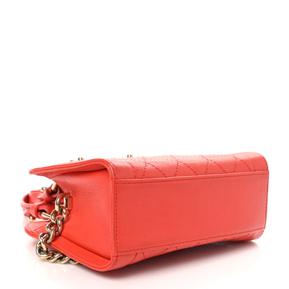 Chanel Grained Calfskin Stitched Mini Label Click Shopper Tote Red 4 of 11