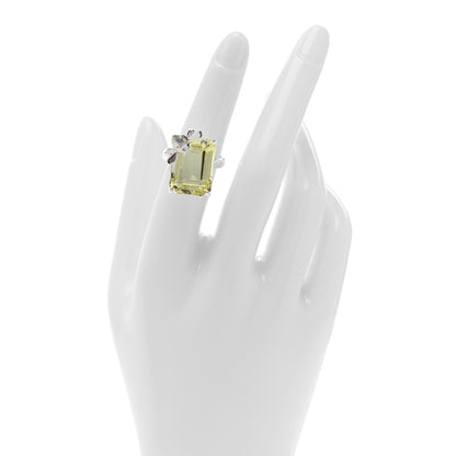 Tiffany Sterling Silver 18K Yellow Gold Yellow Quartz Return to Tiffany Love Bugs Bee Ring 51 5.75 2 of 5
