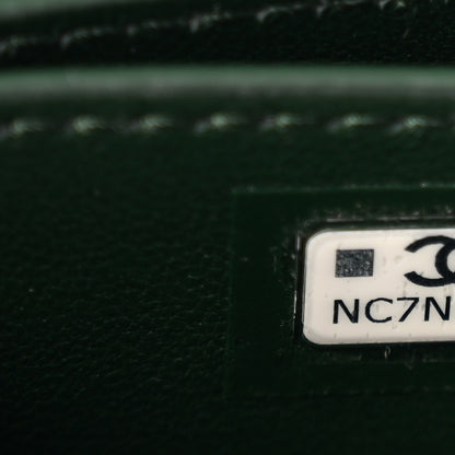 Chanel Calfskin Crocodile Embossed Crococo Zip Coin Purse Emerald 7 of 8