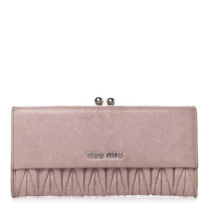 Miu Miu Nappa Matelasse Lux Flap Wallet Mughetto 1 of 13