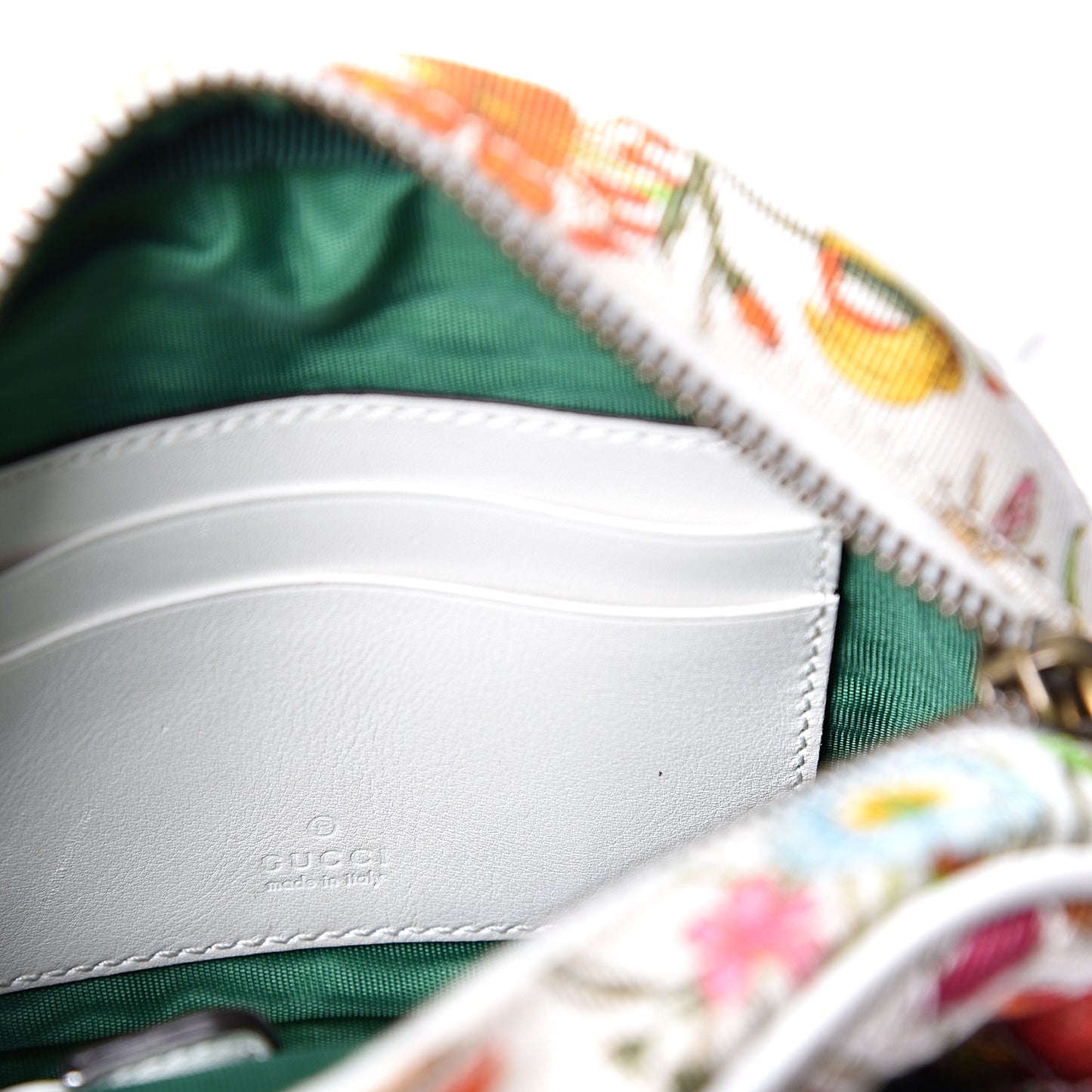 Canvas Flora Floral Trapuntata Mini Zumi Dome Shoulder Bag White