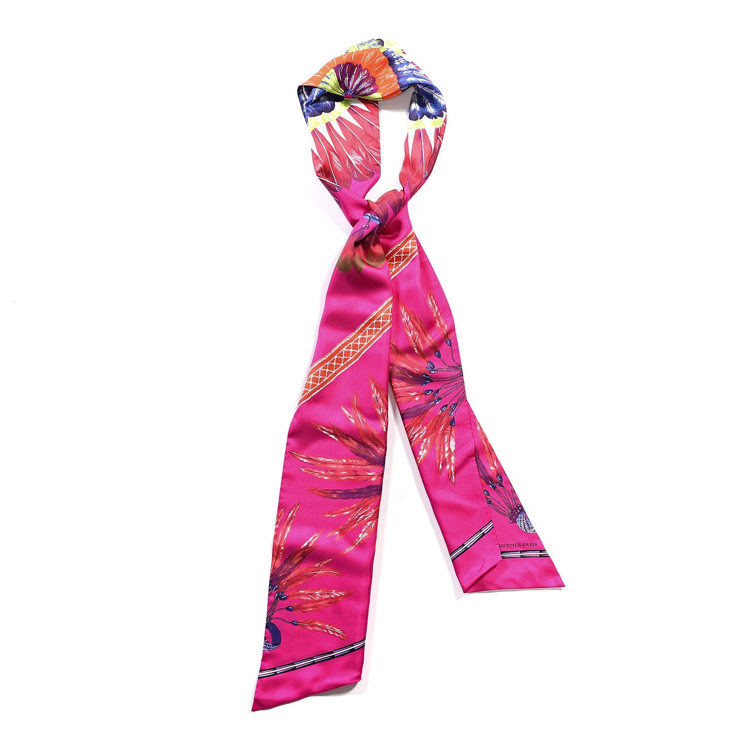 Silk Brazil Maxi Twilly Fuchsia Encre Rouge