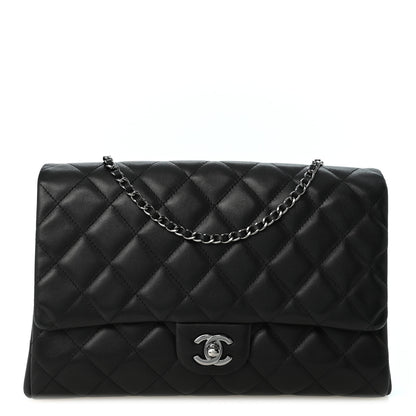 Chanel Lambskin Quilted Clutch with Chain Flap Black 1 of 10