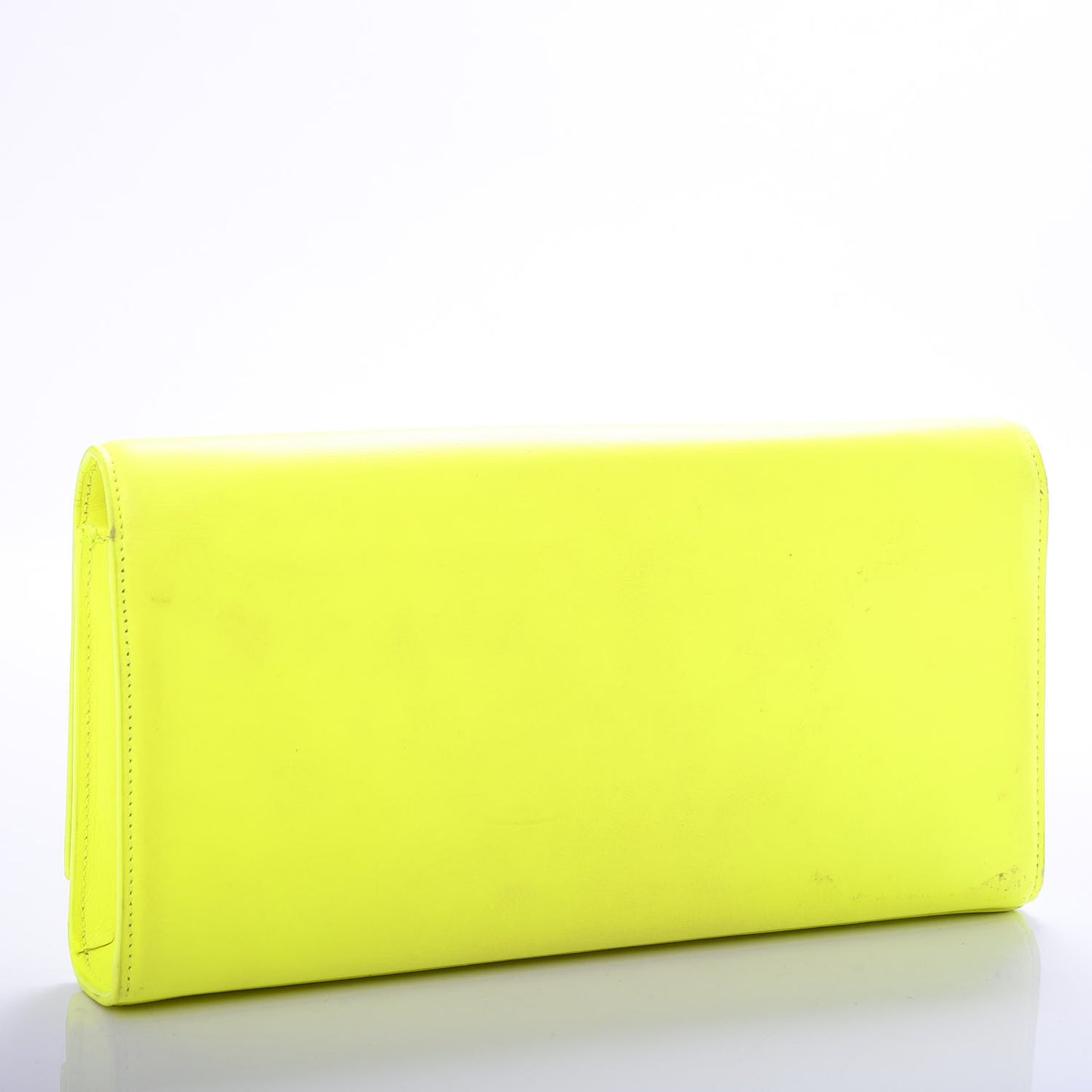 Calfskin Classic Monogram Clutch Neon Yellow