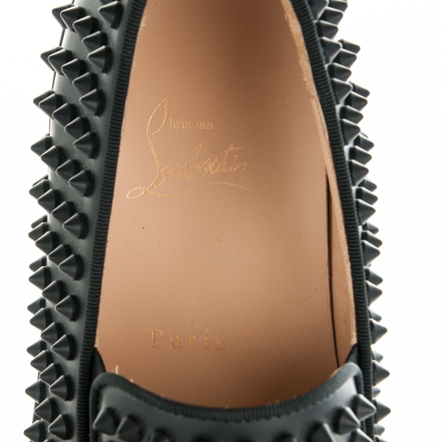 Christian Louboutin Mens Calfskin Spikes Roller Boat Flat 41 Black 8 of 9