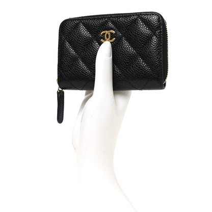 Chanel Caviar Quilted Zip Coin Purse Black 2 of 8