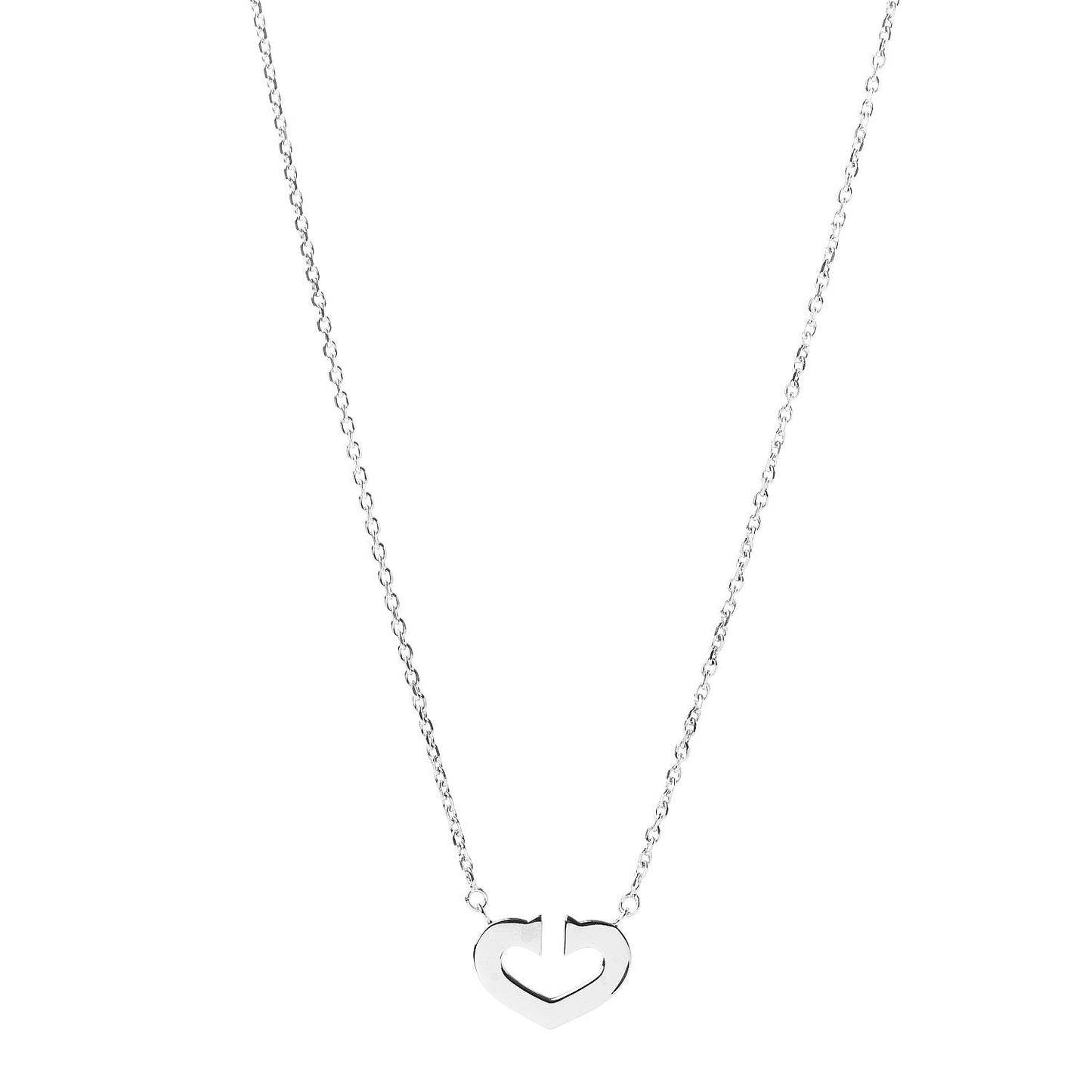 18K White Gold Medium Hearts and Symbols Necklace