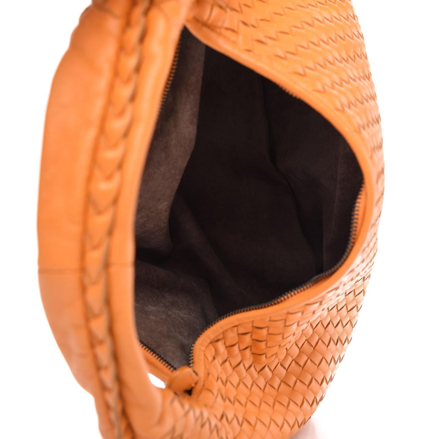 Nappa Intrecciato Large Veneta Hobo Orange