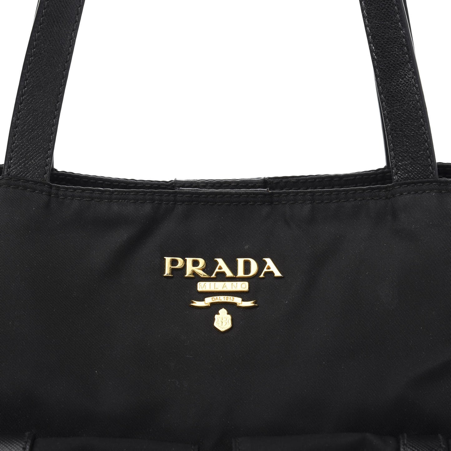 Nylon Saffiano Front Pocket Tote Black