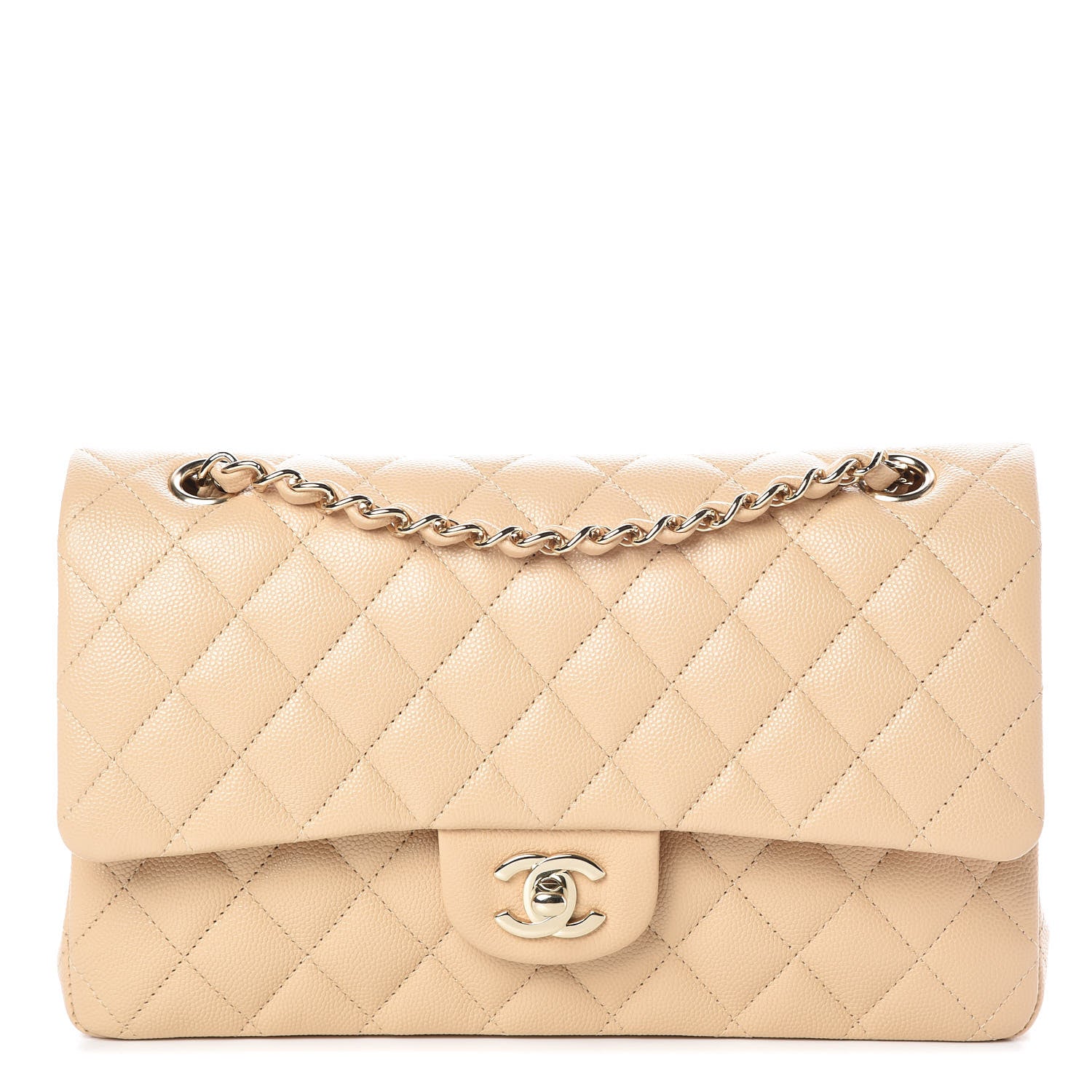 Chanel Caviar Quilted Medium Double Flap Beige Clair 1 of 9