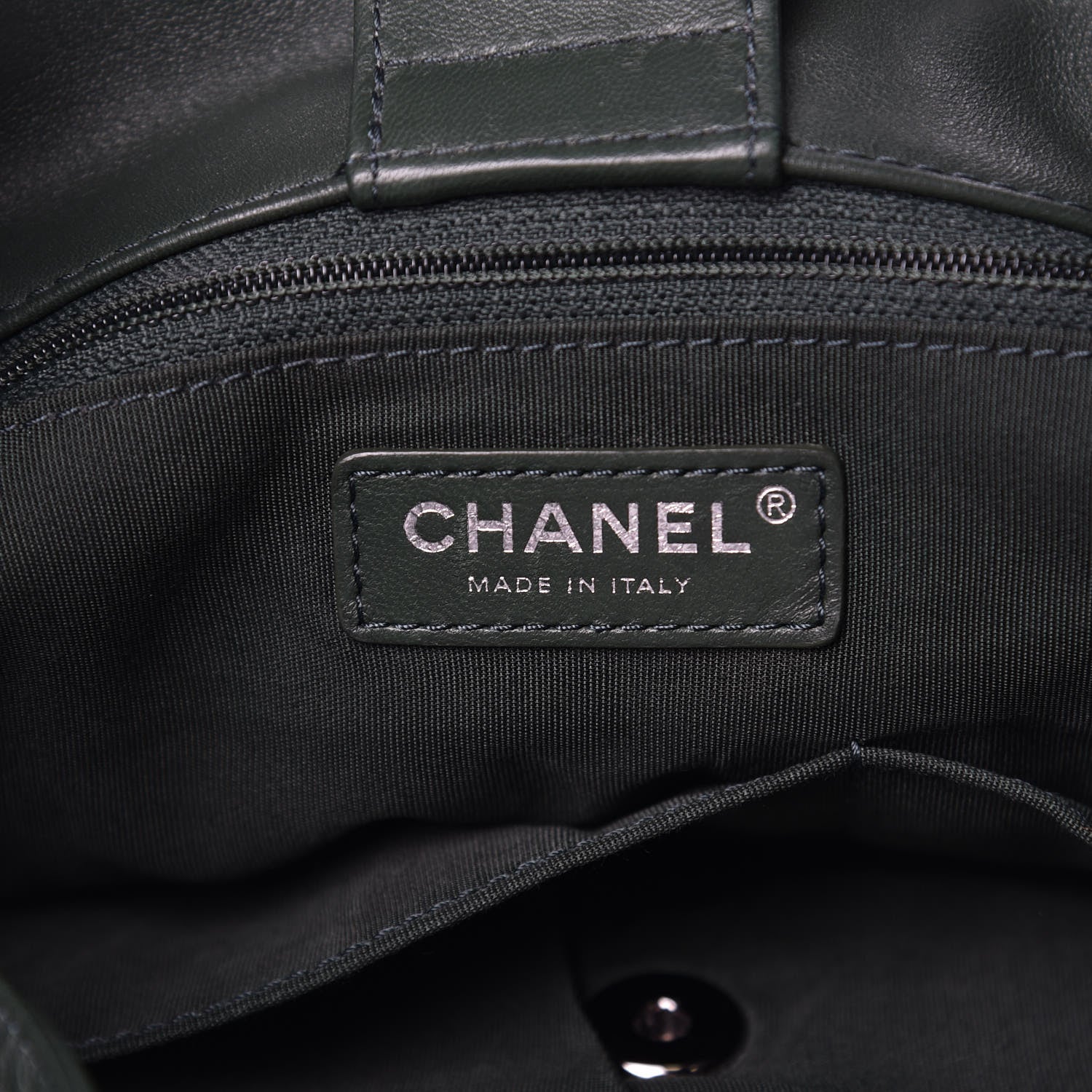 Chanel Lambskin Quilted Large Drawstring Shoulder Bag Green 6 of 14