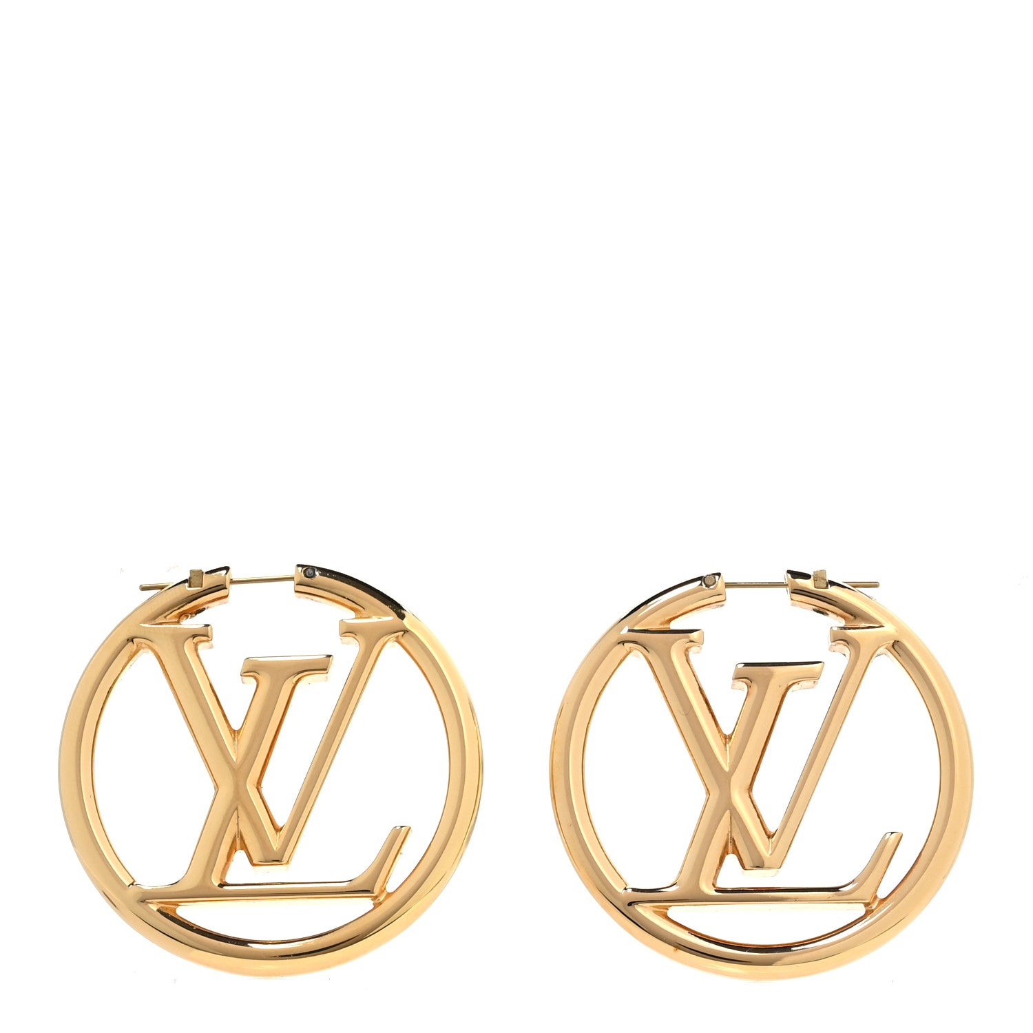 Louis Vuitton Metal Louise Hoop Earrings Gold 1 of 5