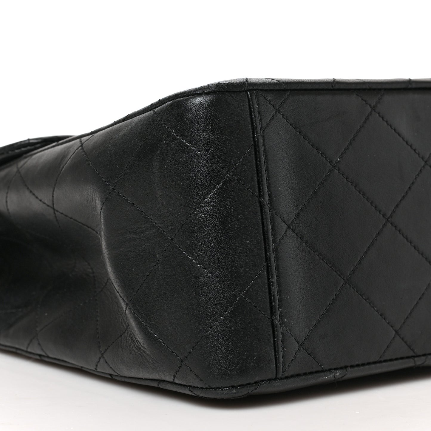 Lambskin Quilted XL Jumbo Single Flap Black
