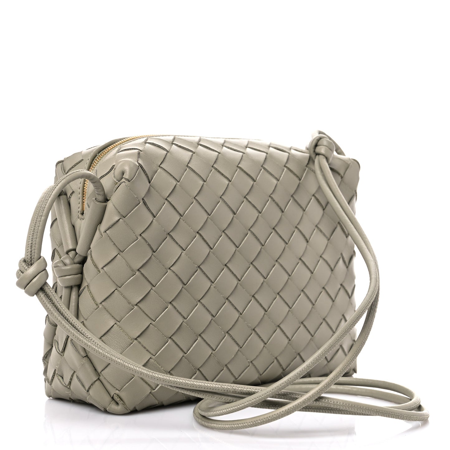 Nappa Intrecciato Small Loop Camera Bag Travertine