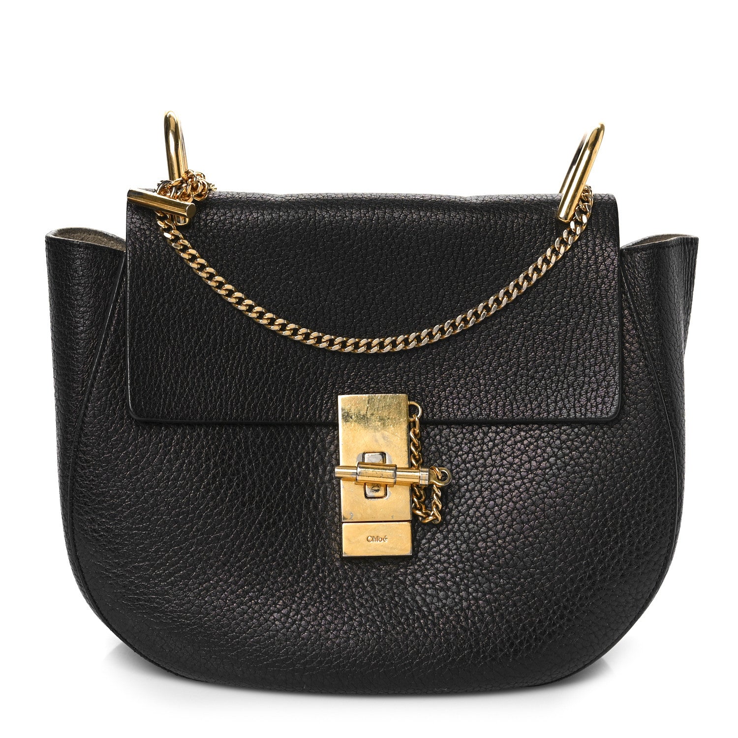 Chloe Grained Lambskin Mini Drew Shoulder Bag Black 1 of 11