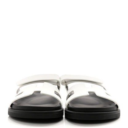 Hermes Calfskin Womens Chypre Sandals 38 White 2 of 10