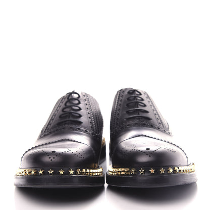 Gucci Calfskin Mens Star Studded Lace Up Oxfords 9 Black 2 of 12