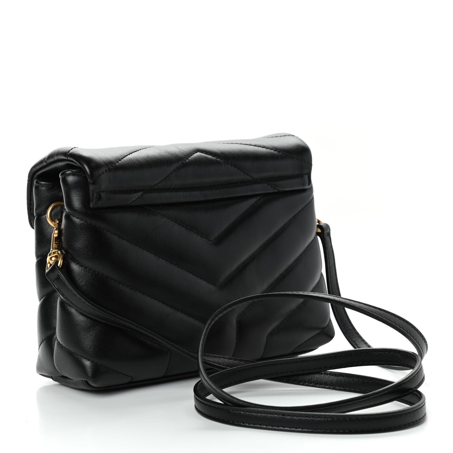 Saint Laurent Calfskin Y Quilted Monogram Toy Loulou Crossbody Bag Black 2 of 4