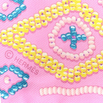 Hermes Silk Kelly En Perles Twilly Rose Bonbon Canard 3 of 4