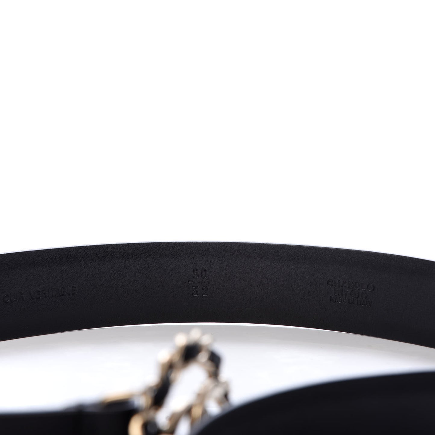 Calfskin CC Chain Belt 80 32 Black