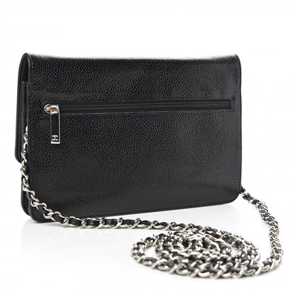 Chanel Caviar Timeless CC Wallet On Chain WOC Black 3 of 13