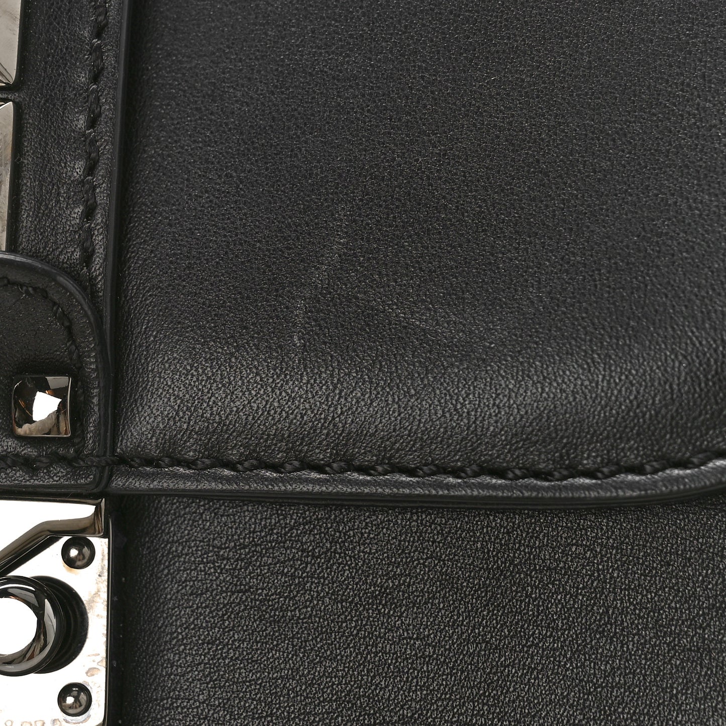 Vitello Small Glam Lock Rockstud Flap Black