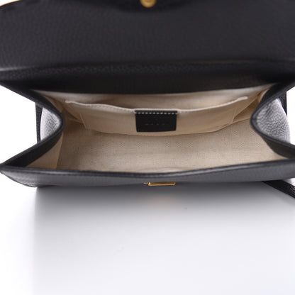 Gucci Calfskin Mini GG Marmont Top Handle Bag Black 5 of 10