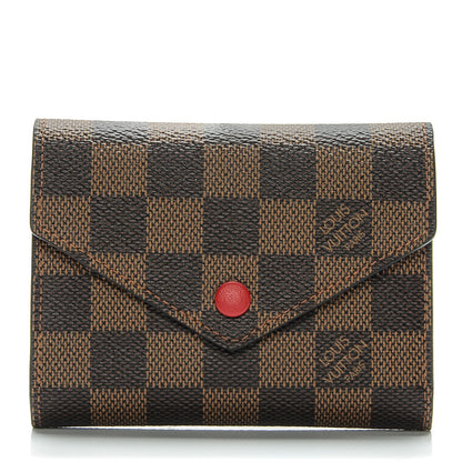 Louis Vuitton Damier Ebene Victorine Wallet Red 1 of 6