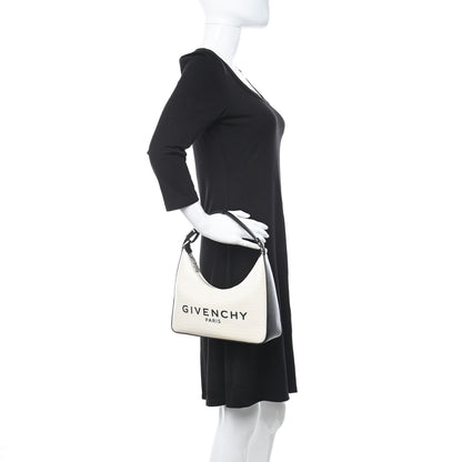Givenchy Coated Canvas Logo 4G Embossed Small Moon Cut Out Shoulder Bag Ivory 2 of 8