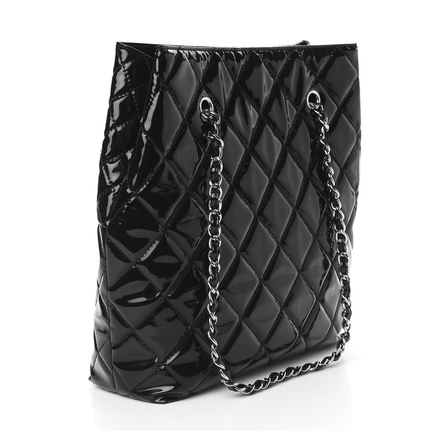 Chanel Vinyl Quilted In The Business North South Tote Black 3 of 16