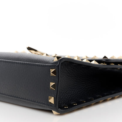 Valentino Garavani Pebbled Calfskin Medium Rockstud Flip Lock Crossbody Bag Black 9 of 9