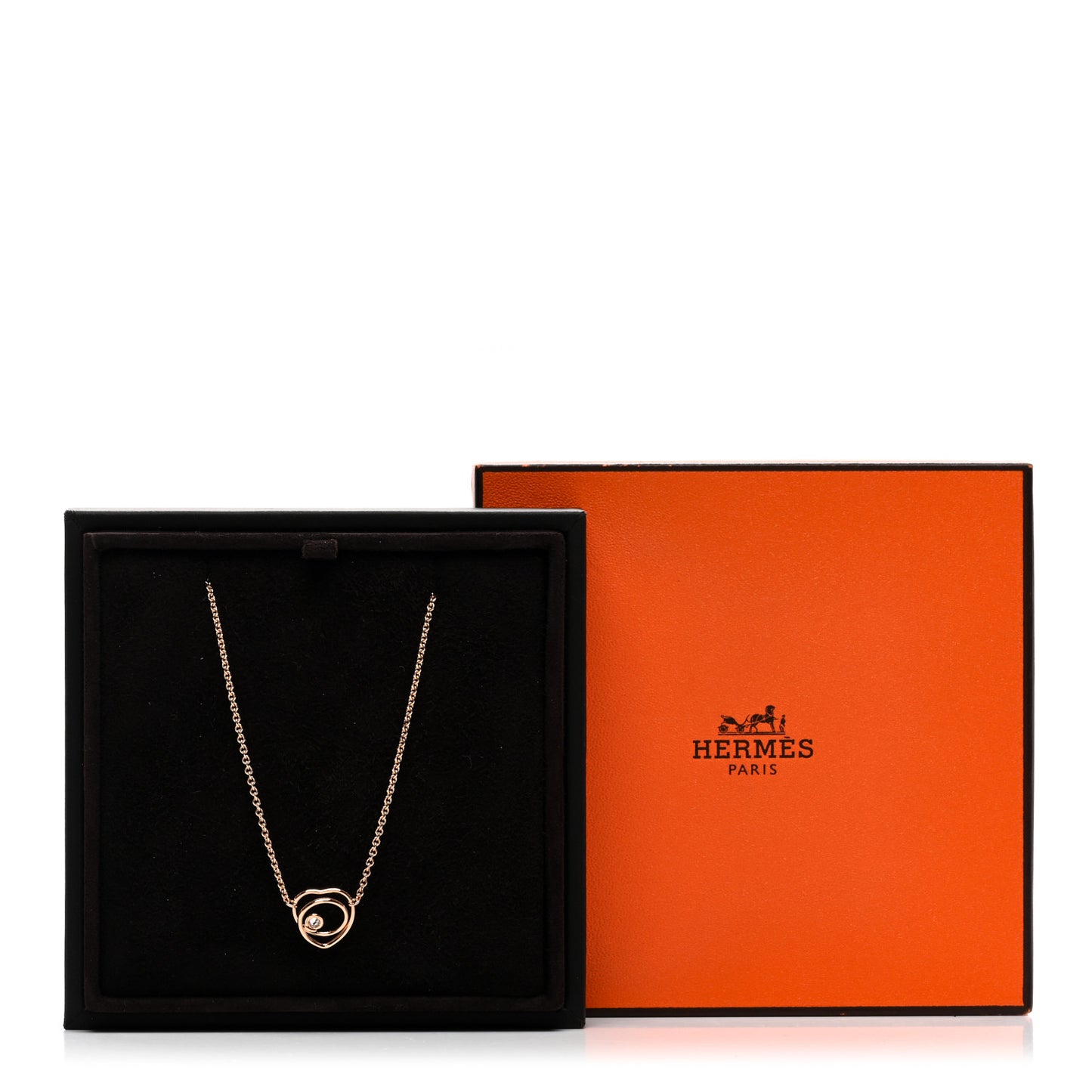18K Rose Gold Diamond TPM Vertige Coeur Necklace ST