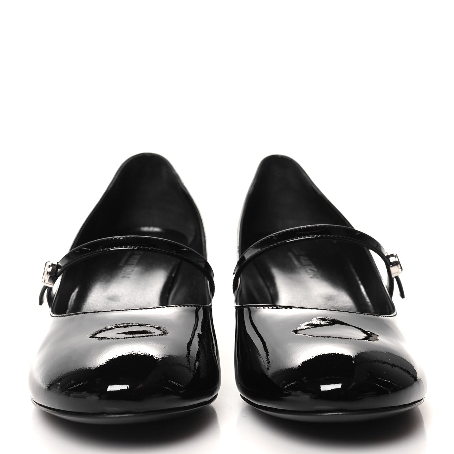 LOUIS VUITTON Patent Uniformes Silhouette 40mm Pumps 38.5 Black