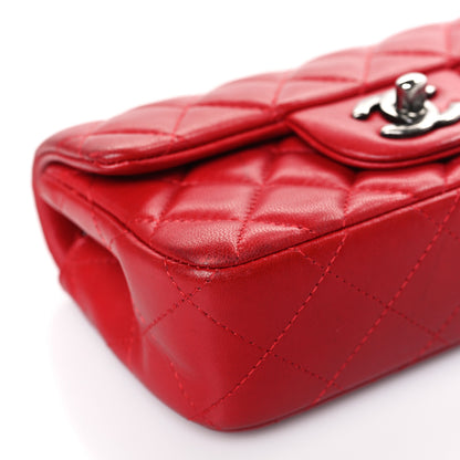 Chanel Lambskin Quilted Extra Mini Rectangular Flap Red 8 of 10