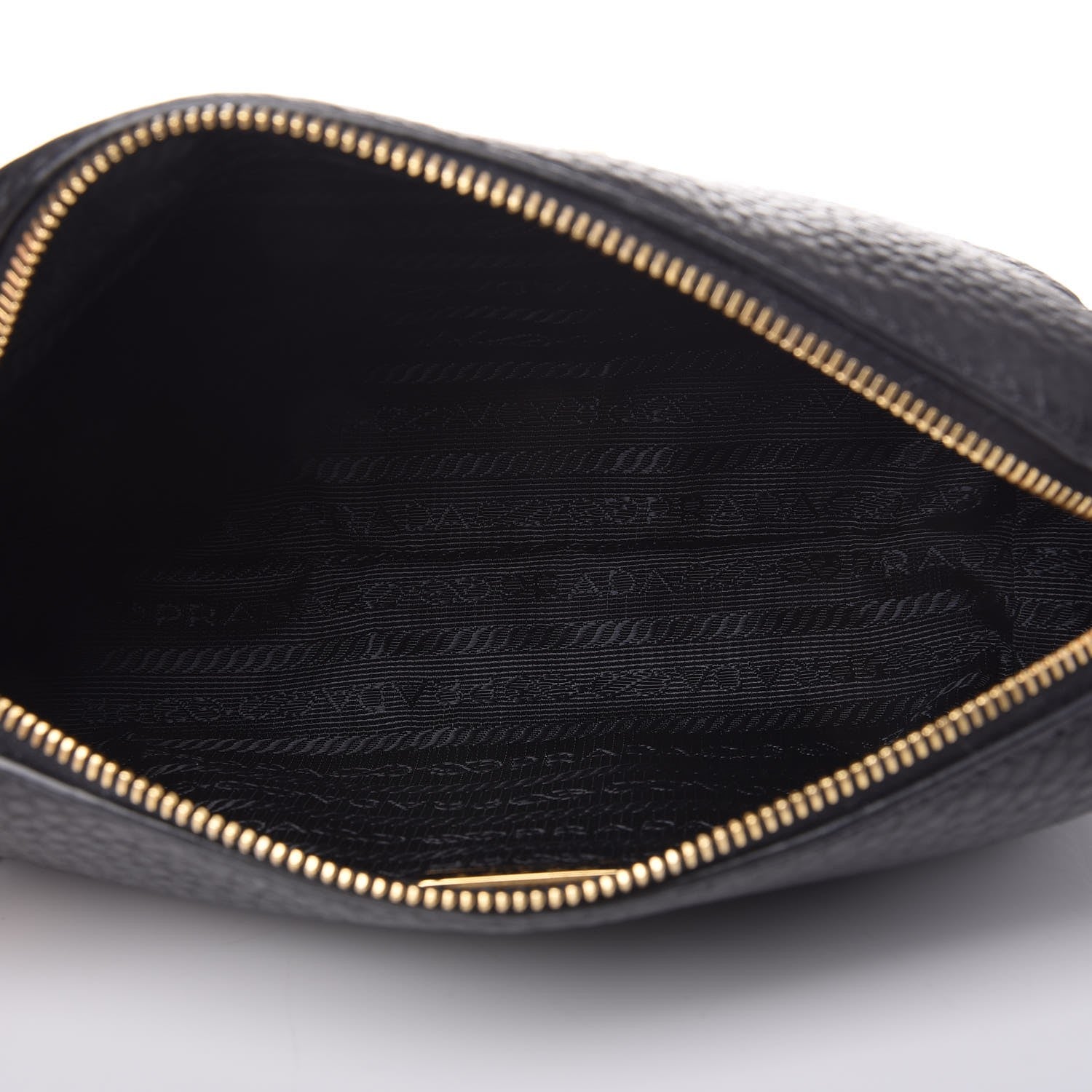 Prada Vitello Daino Cosmetic Pouch Black 5 of 8