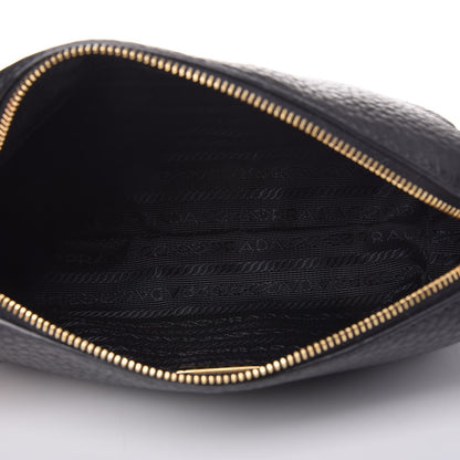 Prada Vitello Daino Cosmetic Pouch Black 5 of 8