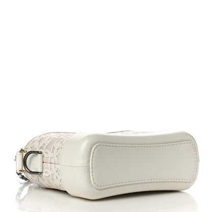 Chanel Calfskin Wool Felt Embossed Small Gabrielle Logo Hobo White 4 of 13